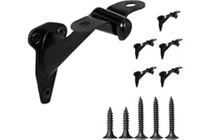 HOMOTEK 6 Pack Railing Stair Handrail Brackets for Handrail Indoor, 3" Hand Rail Brackets for Stair Railing with Screws, Stair Support for Home Buildings, Stairways Handrail, Zinc, Black