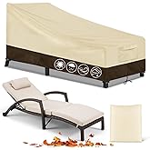 Wanocean Outdoor Pool Lounge Chair Cover - Waterproof 600D Patio Chaise Lounge Cover - Heavy Duty Patio Furniture Covers for Lawn Bench Furniture with Fade-Resistant, 76L x 32W x 32H inch
