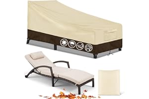 Wanocean Outdoor Pool Lounge Chair Cover - Waterproof 600D Patio Chaise Lounge Cover - Heavy Duty Patio Furniture Covers for Lawn Bench Furniture with Fade-Resistant, 76L x 32W x 32H inch