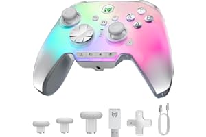 BIGBIG WON Rainbow 3 Wireless Controller 2000Hz Polling Rate Capacitive Joystick 16 Mechanical Keys 14 Custom RGB Lights 6-Axis Gyro Sensor Switchable Hall/Micro-switch Trigger 3.5mm Audio Jack Gamepad for PC/Switch2/iOS/Android