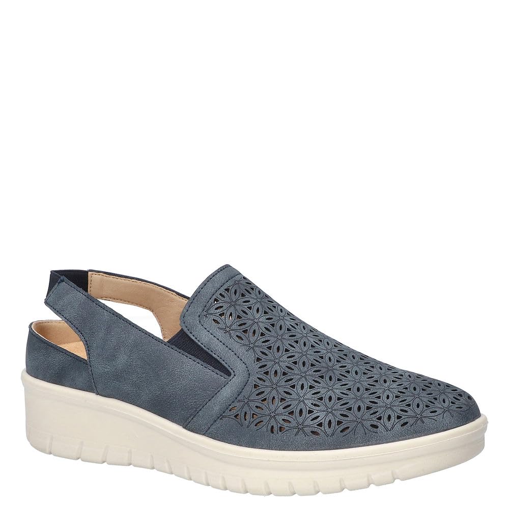 Easy Street Women’s Petal Sneaker, Navy, 10 X-Wide