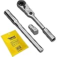 SabreCut 1 x MRSC07 7-in-1 Flex Head 6.3mm 1/4" HEX Magnetic Mini Micro Ratchet with Extension Bar & 1/4" Square Drive Socket Adapter Stainless Steel Professional 60 Tooth Gear Hand Ratchet Wrench