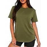LETSEE Short Sleeve Workout Tops for Women Summer Athletic Yoga Tshirts Breathable Crewneck Tops
