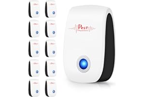 JAHYELEC 2025 10Pack Ultrasonic Pest Repeller Electronic Mouse Repellent Ultrasonic Plug in Mice Repellent Indoor Sonic Electronic Plug in Pest Control for Spide,Rat,Cockroach,Insect,AntBugs(Red)