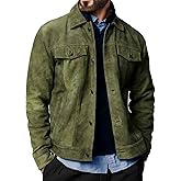 Premium Vintage Trucker Suede Leather Jacket Men Genuine Lambskin Men Leather Jackets Shirt Collar Jackets For Mens