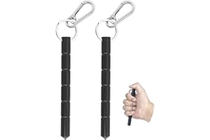 GladTime Kubaton Metal Tactical Keychain Aluminum Safety Keyring Self Defense Weapon with Key Chain Hook 2 Kit