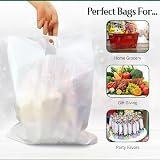 Plastic Carrier Bags 100 White with Handles Patch 18 x 15 x 3 Large view 5