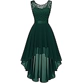 BeryLove Sequin Wedding Guest Formal Cocktail Dresses Prom Party Lace High Low Bridesmaid Elegant Dress