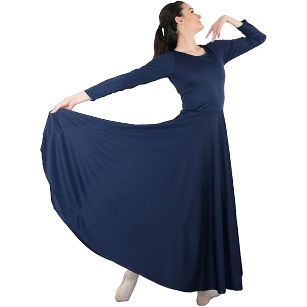 Amazon.com: Danzcue Womens Celebration of Spirit Long Sleeve Praise Dance  Dress, Aqua Blue, S-M : Clothing, Shoes & Jewelry
