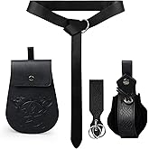 Viking Embossed Belt Pouch Medieval Bag Coin Purse Renaissance Costume Accessories for LARP Ren Faire with SkirtHikes Drawstring Waist Bag Christmas Gifts