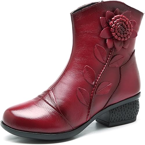 Socofy Women's Leather Boots, Leather 