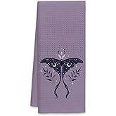 Voatok Purple Luna Moth Moon Witchy Kitchen Towels, Witch Witchy Gifts for Women, Kitchen Witch Decor Aesthetic, Witch Stuff, Witch Dish Towels, Witchy Hand Towels, 16x24 Inch