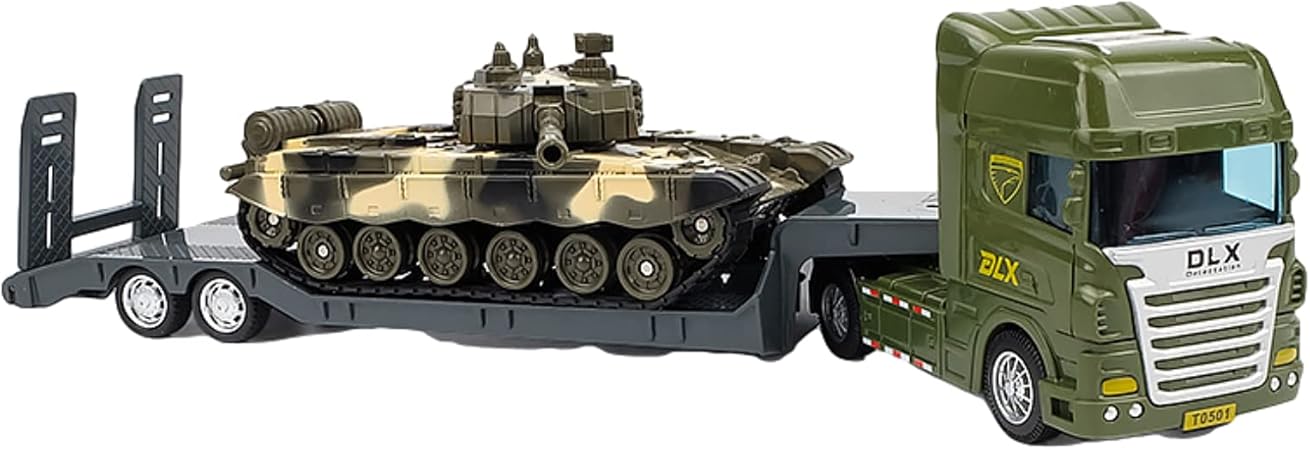 Amazon Tommyfield 車 おもちゃ トラック トレーラー プレゼント 子供 知育 玩具 子ども 男の子 ミニカー 戦車 ミニカー ダイキャストカー おもちゃ