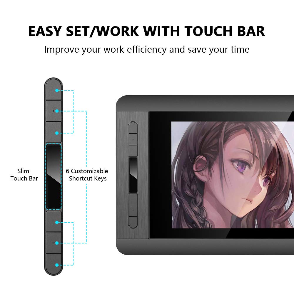 Monitor Di Disegno Xp Pen Artist 12 Display Grafico Display Tablet Ips Fhd 72 Ntsc 6 Tasti Di Scelta Rapida Touch Bar Penna A Penna Senza