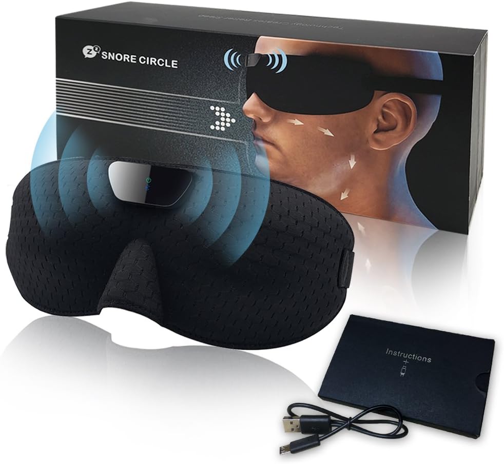 Snore Stopper SUPERSTA Smart Anti Snoring Device Records and Analyzes Sleep Datas【2018 New Version】Stop Snoring Aids Eye Mask Style Snore Guard Comfortable Portable Snoring Solution