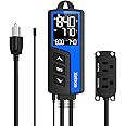 Xetron Temperature Controller Digital with Cooling Heating Pre-Wired Outlet On-Off Thermostat Controller for Freezer Fan Aquarium Reptile Homebrew 110V 10A -40~230°F, STC1000Pro NotWIFI
