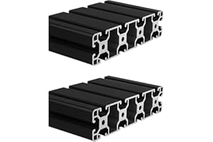 40160 Aluminum Extrusion T Slot 500mm Long Black 1 Pack, Extruded Aluminum Profile 40 Series European Standard Anodized Linear Rail for 3D Printer Parts and CNC DIY 40 x 160 19.69" 1Pcs (Kwweeoo)