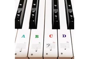 Piano Keyboard Stickers for 88/61/54/49/37 Key, Bold Large Letter Piano Stickers for Learning, Removable Piano Keyboard Lette