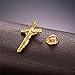 U7 Men 18K Gold Plated Crucifix Cross Lapel Stick Pin Tie Hat Bag Scarf Badge Brooch