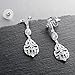 Mariell 1920's CZ Dangle Vintage Wedding Earrings for Brides - Genuine Platinum Plated Antique Jewelry
