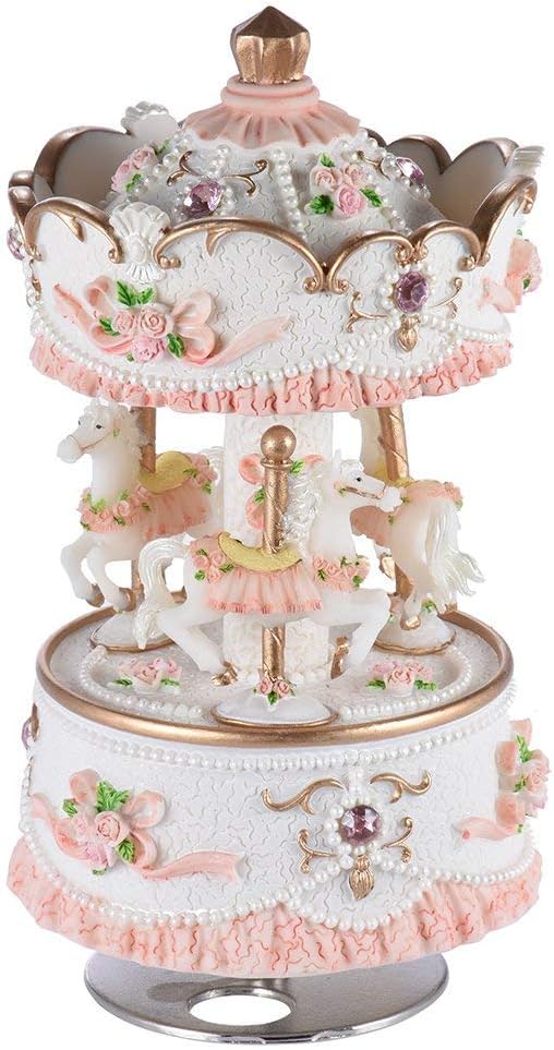 Musfunny Carousel Horse Music Box: Carousel Music Box for Kids with Color Changing LED Lights - Image 3