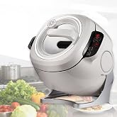 Electric Self Stirring Pot Automatic Cooking Machine, 2000W 6L Automatic Pot Stirrer for Cooking, 360&deg; Rotating Stir Fry Machine, Multi-Function Kitchen Robot for Stewing &amp; Frying (White)