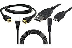 BRENDAZ BRENDEZ Replacement Set of Cables,- HDMI Cable with Ethernet Male to Male + USB Cable + Power Cord Compatible with Sony PlayStation 4 Pro and PlayStation 4 PS4 Gaming Console (6-FEET)