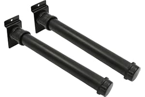 SSWBASICS Boutique Pipe 10 Inch Straight Faceout Slatwall Accessory - Sturdy, Sleek, Stylish Hanger Hook for Retail Clothing - Premium Slat Wall Accessories Set of 2