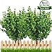 E-Hand Artificial Plant Outdoor UV Resistant Eucalyptus Leave Shrubs Plastic Fake Bushes Window Box Greenery for Home Indoor Garden Light Green Verandah Office Wedding Decor Wholesale - 4 PCS