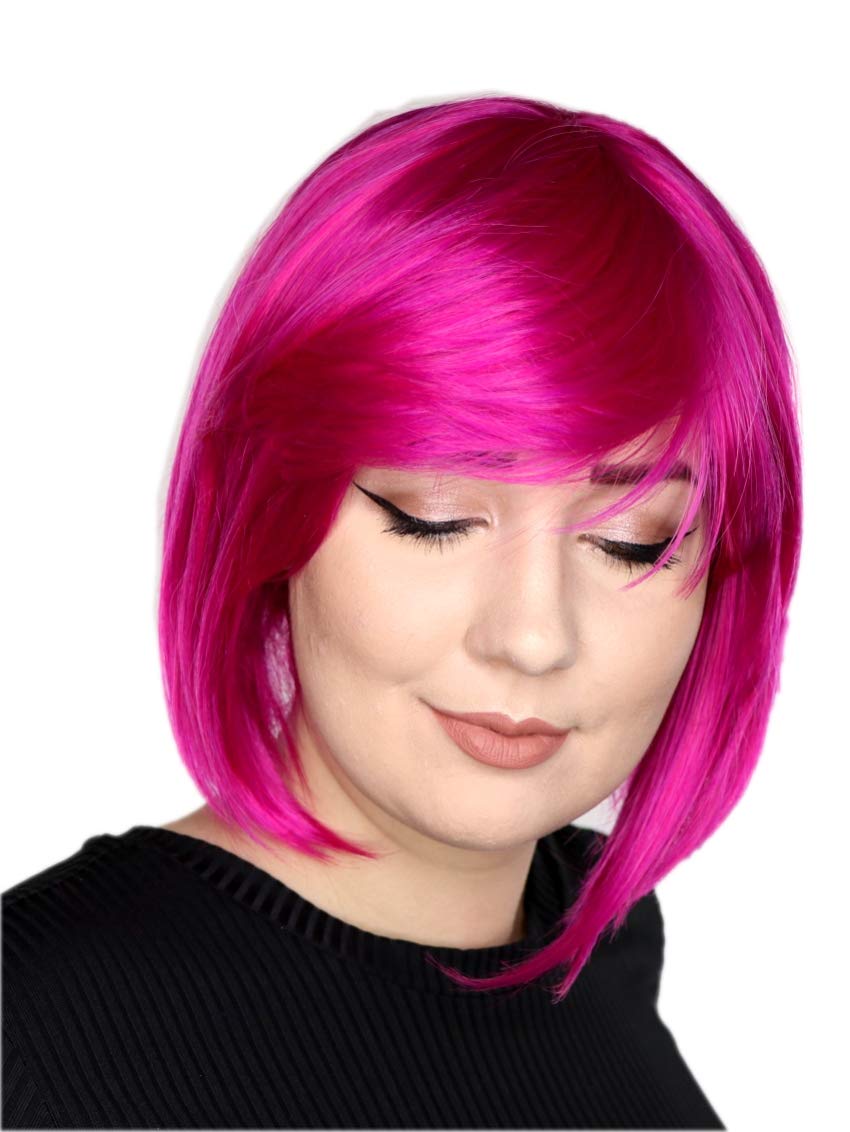 Prettyland Matte Natural Short BoB Wig Full Volume Hot Pink C089