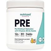 Nutricost Pre-Workout Powder for Women, Peach Mango, 30 Servings