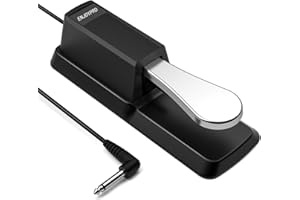 ENJOYPRO Sustain Pedal for Yamaha Keyboard, Piano Keyboard Pedal with Polarity Switch for Casio, MIDI, Roland Electronic Keyboards and Digital Pianos, 1/4 Inch Jack