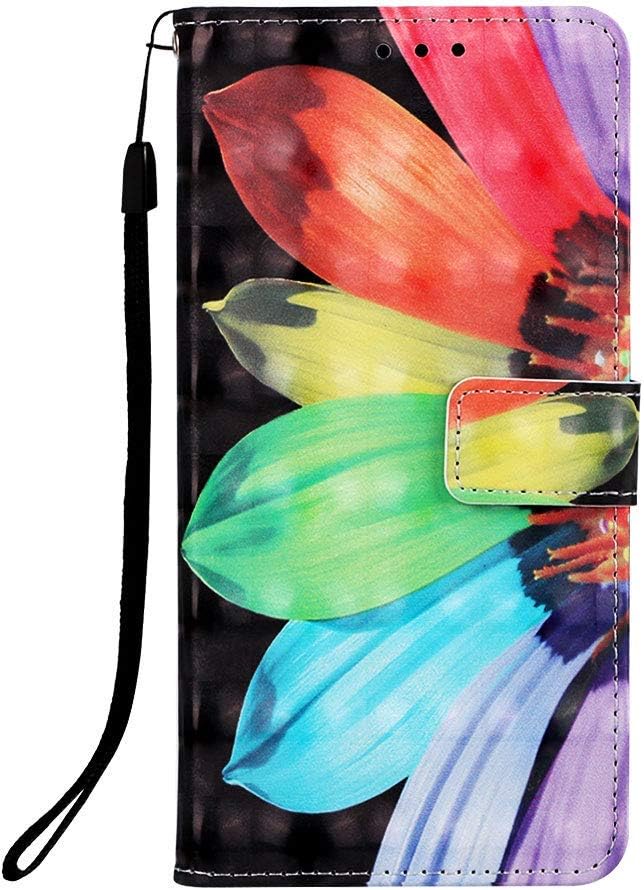 WIITOP Compatible Samsung Galaxy S10+ Case,S10 Plus Case 6.4" 2019 3D Leather Wallet Heavy Duty Full Body Protective Phone Cover Credit Card Slot Magnetic Kickstand Accessories Flower Black Sunflower