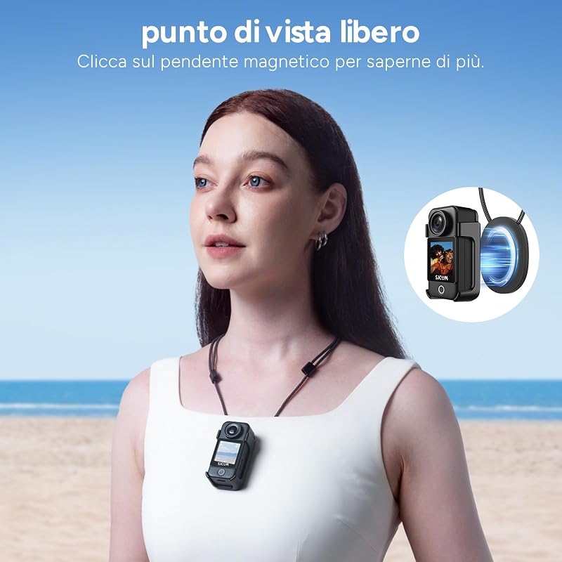 C300 Vlog Camera(64GB), Action Cam 4K 6-Assi, 7H, 154°, 30M, Nero — foto 5 di 8