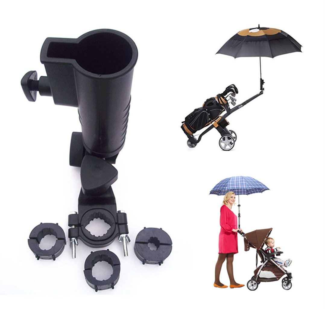 Muttiy Universal Umbrella Holder, 15mm 25mm 30mm Optional Handle Connector Sizes for Golf Cart, Bike, baby Stroller，Fishing Beach Chair, Wheelchair with Round Frames size