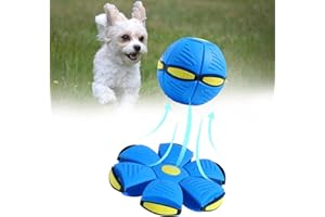 Moiitru Flying Saucer Ball for Dogs Flying Saucer Ball Pet Toy Interactive Flying Saucer Dog Toy Portable, Blue No Lights