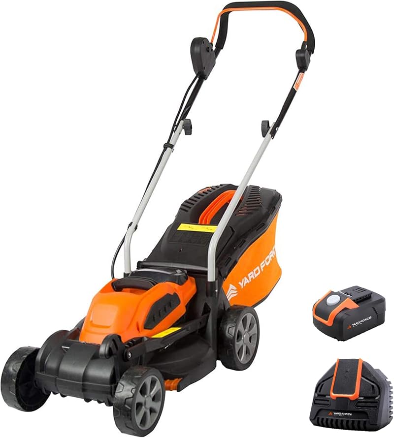 Yard Force 40V Cordless Lawn Mower 32cm Cutting Width 30L Bag 5 Heights