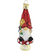 Old World Christmas Garden Gnome Glass Blown Ornament for Christmas Tree, Handcrafted Holiday Decoration, Gnome Collection