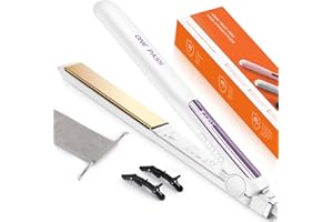 Faszin Hair Straightener, Fast Heating Titanium Flat Iron with Negative Ion for Smooth Hair, 2-In-1 3D Floating Wide Plate Ha