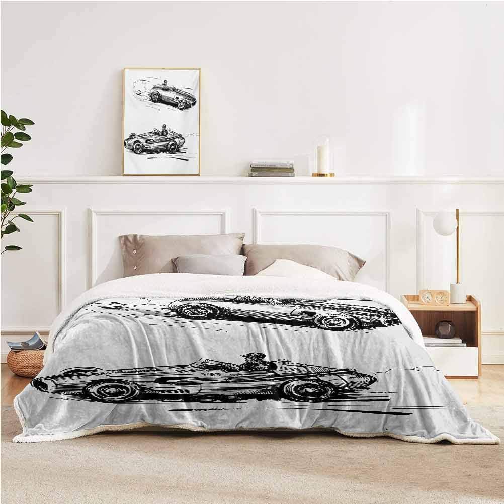 Amazon.com: YUAZHOQI Cars Fleece Blanket Vintage Racing Cars Hand Drawn