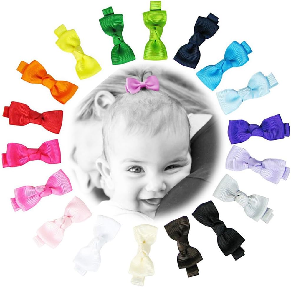 Baby Hair Clips,Toddler Hair Clips-18pc 2" Bows for Girls-No Slip Grip Barrette