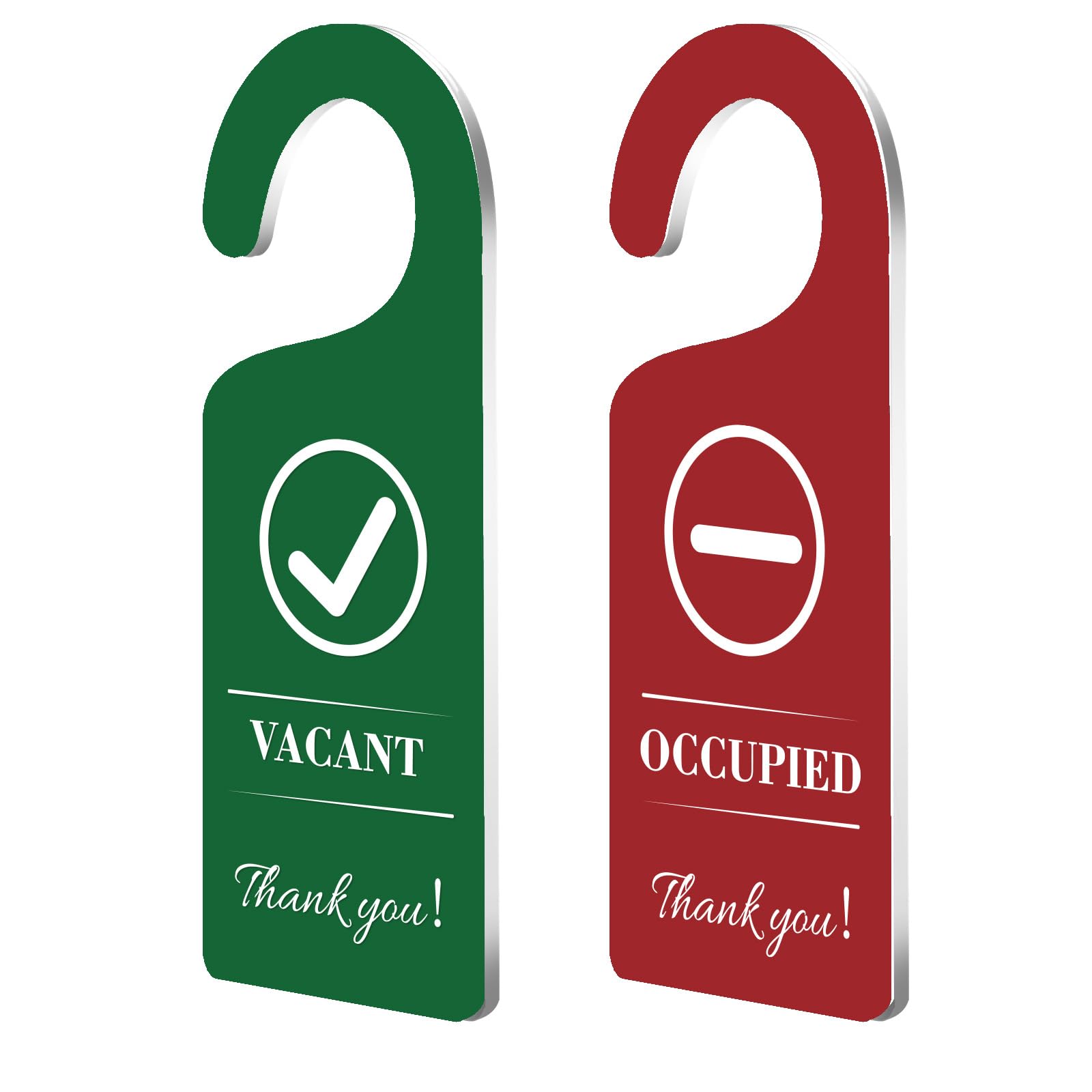 Photo 1 of CHGCRAFT 2Pack Vacant Occupied Door Hanger Sign Engraved Acrylic Door Sign Hanger for Home Office Restroom Conference Hotels Hospital