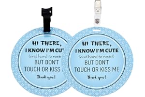 PLIGREAT 2 Pack Please Don't Touch or Kiss Baby Sign Baby Shower Gifts Stop Touching Baby Sign Hang Tags for Newborn Baby Girls Boys Preemies Stroller Baby Carrier Car Seat No Touching Baby Signage