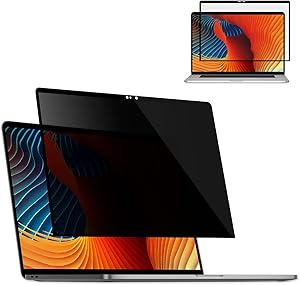 Tuerdan Fully Removable Laptop Privacy Screen Filter for MacBook Pro 13-Inch (2016, 2017, 2018, 2019), MacBook Air 13" (2018, 2020), Computer Privacy Anti-Glare Screen Filter, Ultra Clear Easy On/Off