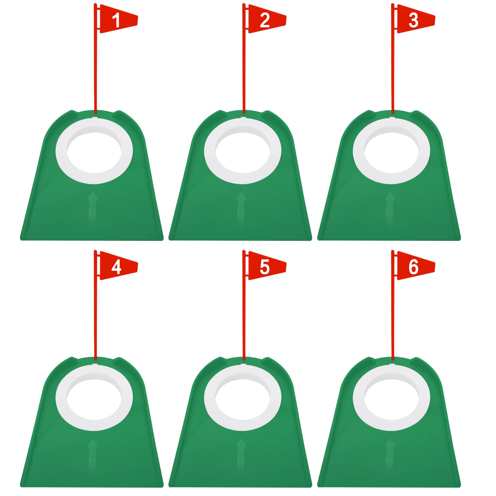 Golf Putting Cup Practice for Golf Practice Training Value 6 Pack, Training Aid Putter Hole Plate Indoor Outdoor Durable Professional for Men Women Festival Gift (6 Pack)