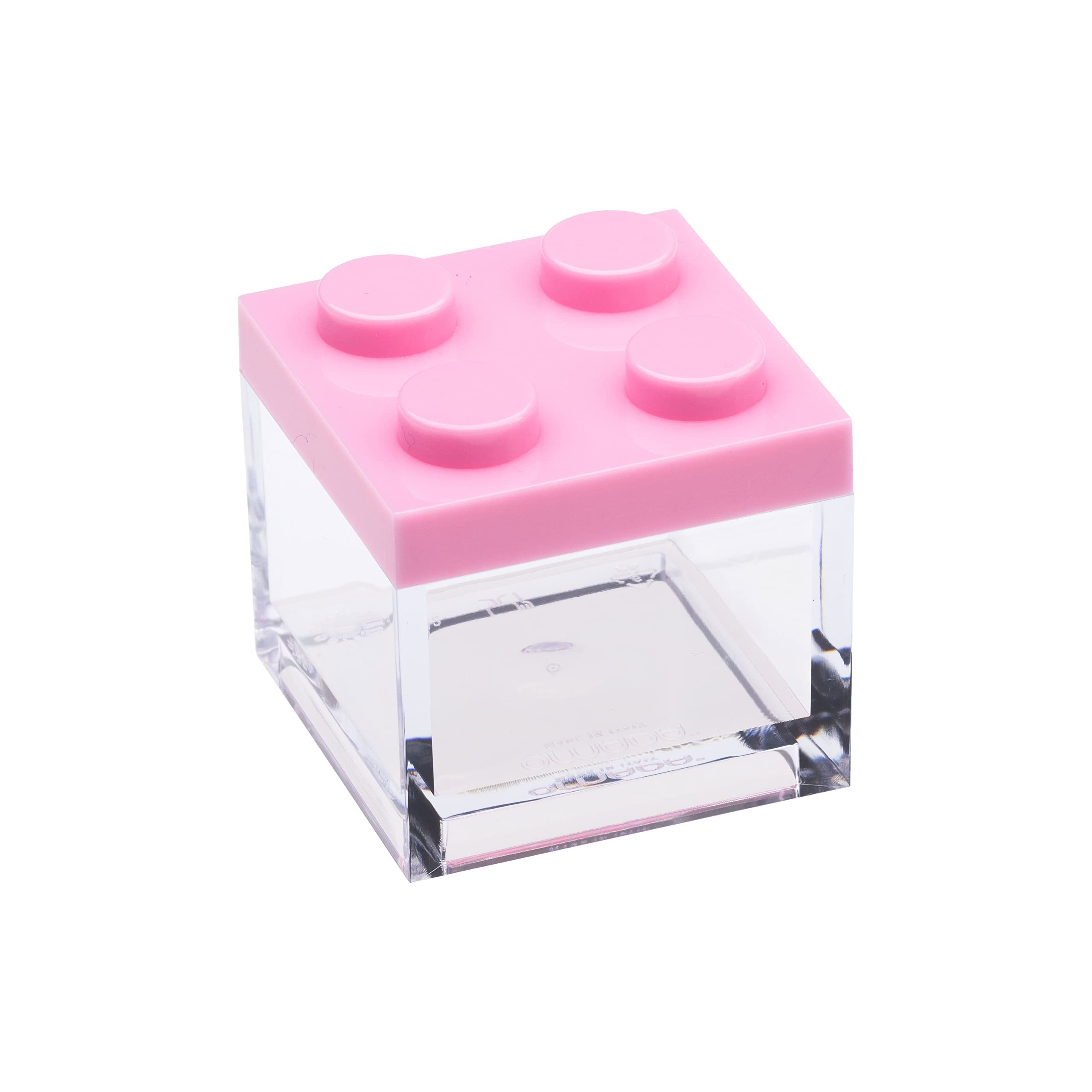 Omada Design box like brick in transparent Plexiglas (48 PCS) size 2 X 2 X 2 IN, for wedding favors, confirmation, communion, baptism and graduation parties, made in Italy by Adamo,Pink.
