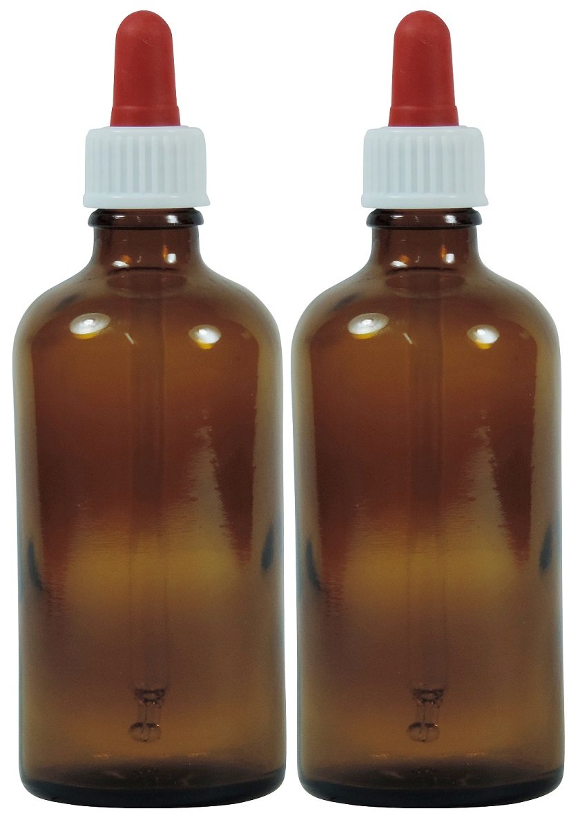 Viva Haushaltswaren 10 Brown Glass Apothecary Bottles, Glass, brown, 100 ml