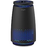 Air Purifiers for Home Bedroom, 3-in-1 HEPA Filter for Pets Dander Dust Pollen Smoke Odors, Quiet Air Cleaner with Sleep Mode, 12H Timer, Night Light, Aromatherapy, Safety Lock, Black