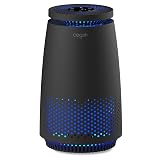 Air Purifiers for Home Bedroom, 3-in-1 HEPA Filter for Pets Dander Dust Pollen Smoke Odors, Quiet Air Cleaner with Sleep Mode, 12H Timer, Night Light, Aromatherapy, Safety Lock, Black