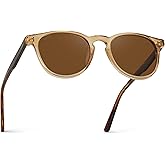 WearMe Pro WMP Eyewear - Classic Round Polarized Sunglasses for Men | Retro Design with UV Protection